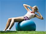 woman exercising with a swiss ball