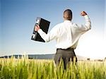 businessman in a field