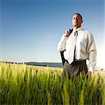 businessman in a field