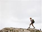 hiker on a ridge