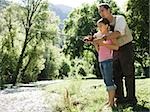 father and daughter fishing