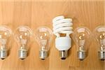 Energy efficient light bulb among conventional light bulbs, Germany