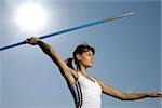 Woman throwing javelin