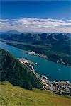 Juneau w/Cruiseships from Mt Juneau Tongass NF SE AK Summer