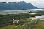 Turbo Beaver flightseeing near the Knik River during Summer in Southcentral Alaska