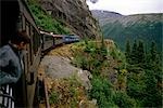 View from White Pass & Yukon railroad Skagway Alaska fall