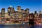 Brooklyn Bridge and Lower Manhattan, New York, New York, USA