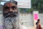 Close-up of Man, Rishikesh, Uttarakhand, India