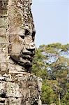Gesicht des Avalokiteshvara Guard von Bayon Tempel, Angkor, Siem Reap, Kambodscha