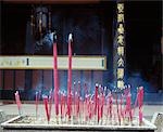 Burning incense in Wenshu Si Buddhist temple,Chengdu,Sichuan,China