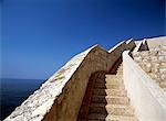 Looking up steps on the city walls of Dubrovnik,Croatia.