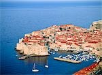 Looking down onto the city and harbour,Dubrovnik,Croatia shortly after dawn