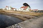 Shore and buildings,Goose Green,Falkland Islands