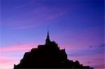 Mont St. Michel au coucher du soleil, Normandie, France