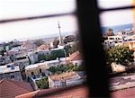 Rooftops seen through windows,Rhodes,Greece