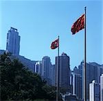 Chinois Skyline drapeau & Hong Kong, Hong Kong