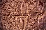 Carved hands on temple wall,Jaisalmer,India