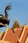 Détails du temple toit, Vientiane, Laos