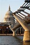 Millennium Bridge & St. Pauls, London, England, UK