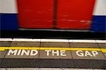 Mind the gap sign,London,England,UK