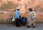 Man with bicycle selling oranges,Marrakesh,Morocco