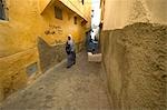 Woman in narrow street in Moulay Idriss,Morocco