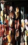 Leather slippers for sale in Souk,Marrakech (Marrakesh),Morocco