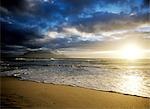 Looking over to Cape Town and Table Mountain at dusk from Blouberg Beach,South Africa.