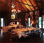 Salle à manger, blocs Sinsita, Sabi Sands, Afrique du Sud