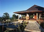 Rock spa pool and huts,Fregate Island,Seychelles