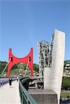 People crossing La Salve bridge,Bilbao,Biscay,Spain