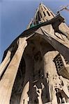 Sagrada Familia,low angle view,Barcelona,Spain