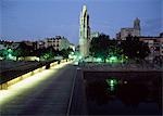 Looking towards church of Sant Feliu,Girona,Catalunya,Spain