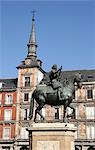 Statue du roi Philippe III, Plaza Mayor, Madrid, Espagne