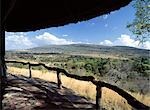 Vue depuis la chambre, réserve de gibier de Selous, Tanzanie ou de Banda