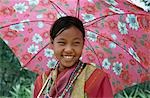 Portrait de la fille de hilltribe Lisu, Chiang Rai, Thaïlande