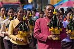 People carring offerings,Ubon Ratchathani,Thailand