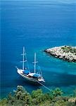 View overlooking the sea and ship,Turkey