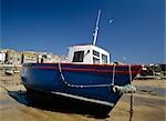 Bateau sur la plage, St Ives, Cornwall, Angleterre