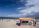 Décrochage de Burger sur la plage de Weymouth, Dorset, Angleterre, Royaume-Uni