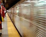 New York Subway Train with reflections,New York City,New York,USA