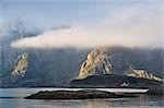 Fog near Henningsvaer, Lofoten, Norway