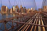 Pont de Brooklyn et de Lower Manhattan, New York City, New York, USA