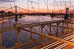 Manhattan Bridge and Brooklyn Bridge, New York City, New York, USA