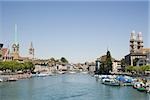 La fleuve limmat à zurich