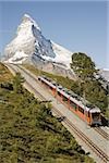 Mountain railway near matterhorn