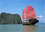 Chinese junk cruise at Phang Nga Bay, Thailand