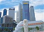 Singapore skyline & The Merlion