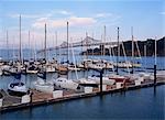 Der Yacht Club und der Bay Bridge, San Francisco