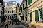 Portugese style architecture at St. Augustine's Square, Macau